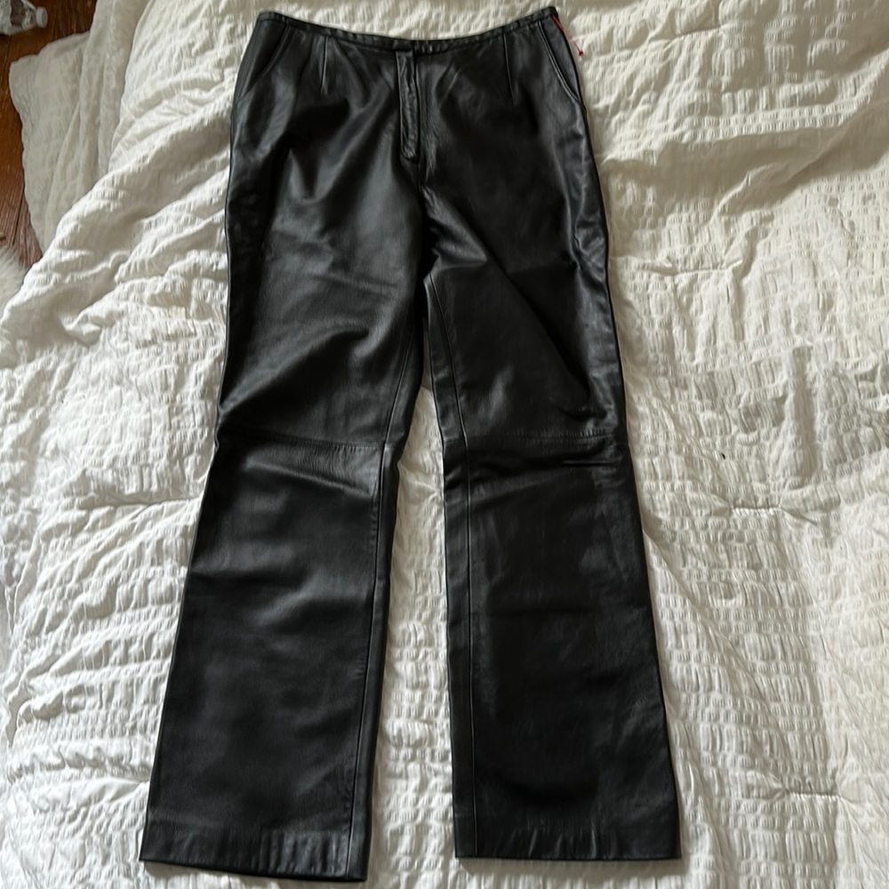Vintage lord and Taylor authentic leather straight leg pants